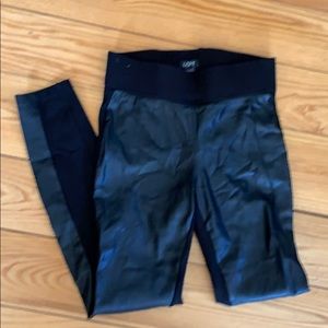 Loft leather & cotton black leggings. Xs